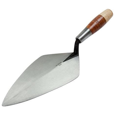 Kraft Tool RO382-10 W. Rose Wide London Brick Trowel with Leather Handle, 10-Inch - Ahmadkrieg