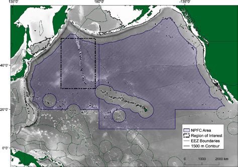 Overall map of the North Pacific showing the area governed by the North ...