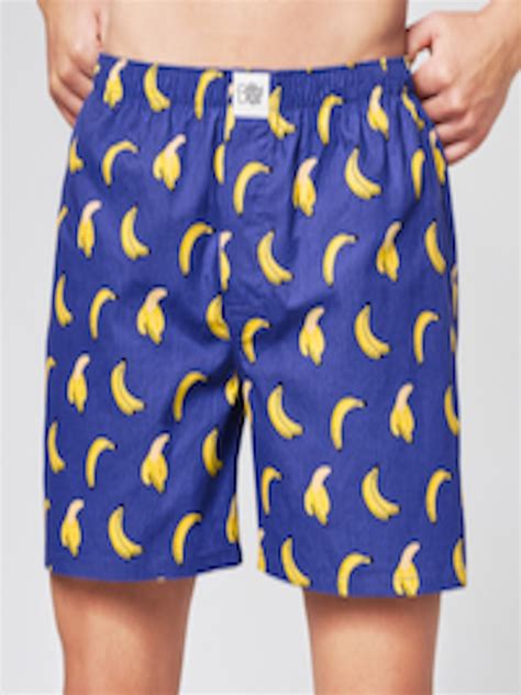 Buy The Souled Store Men Blue & Yellow Banana Printed Cotton Boxers 187506 - Boxers for Men ...