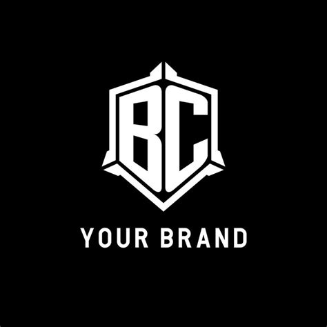 BC logo initial with shield shape design style 24301780 Vector Art at ...