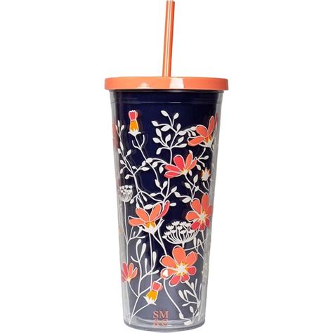 Steel Mill & Co. 24 Ounce Tumbler with Lid and Reusable Silicone Straw, Double Wall Insulated ...