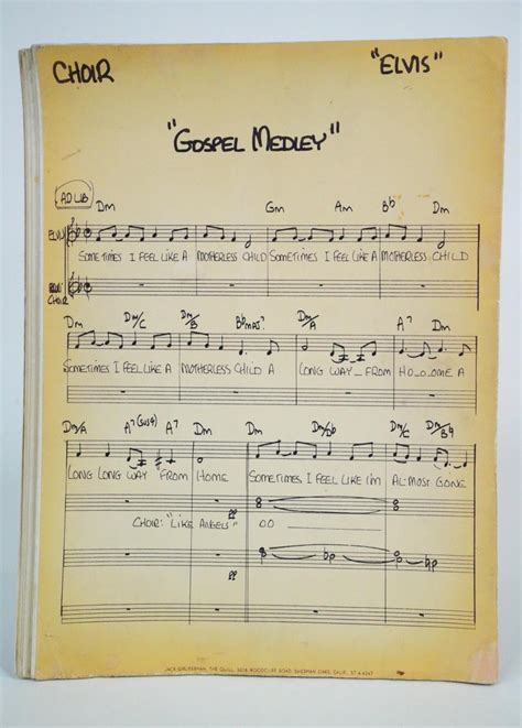 Sold Price: Elvis Presley '68 Comeback Special Gospel Sheet Music ...