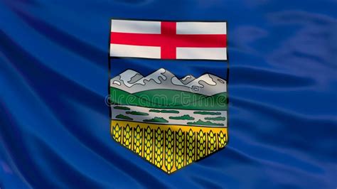 Alberta Flag. Waving Flag of Alberta Province, Canada Stock ...