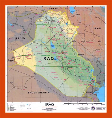 Political and elevation map of Iraq | Maps of Iraq | Maps of Asia | GIF ...