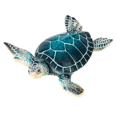 Blue Sea Turtle Figurine - Globe Imports