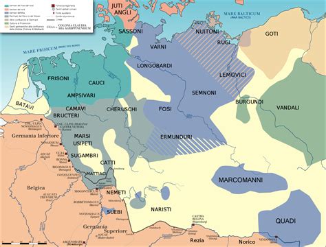 Germanic tribes map | Europäische geschichte, Geschichte deutschlands ...