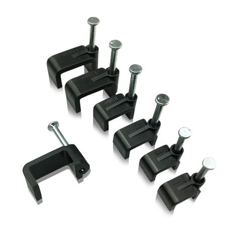 Flat Black Cable Clips with Fixing Nails - DIY & Fixings from Digital ...