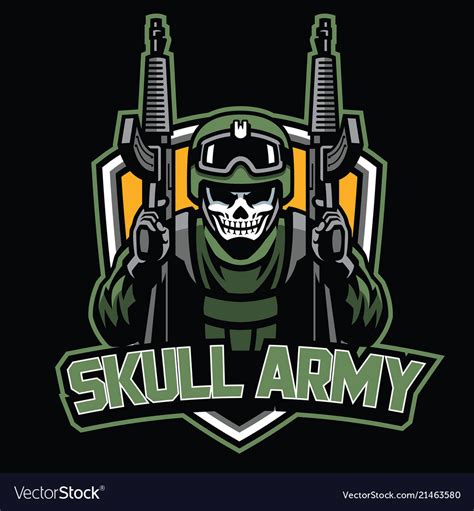 Badge of skull soldier mascot Royalty Free Vector Image