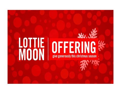 Lottie Moon Christmas Offering — First Baptist Church Bayfield