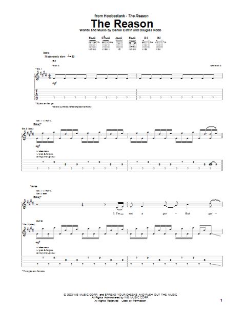 The Reason by Hoobastank - Guitar Tab - Guitar Instructor