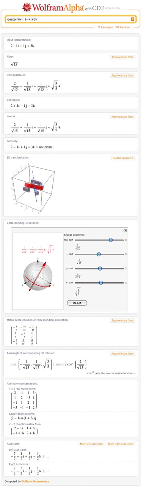 Quaternion Properties and Interactive Rotations with Wolfram|Alpha ...