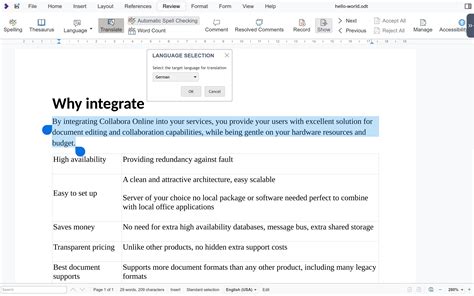 Translator (DeepL) — SDK https://sdk.collaboraonline.com/ documentation