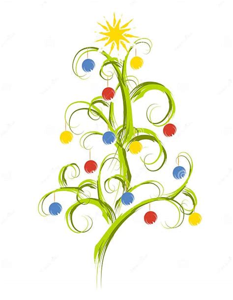 Abstract Christmas Tree Sketch Stock Illustration - Illustration of ...