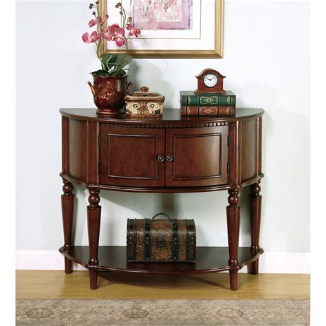 Demilune Console Table Storage Brown Home Decor With Shelf Living Room New 21032174774 | eBay