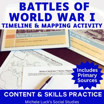 Battles of WWI Inquiry & Investigation Timeline & Mapping Activity ...