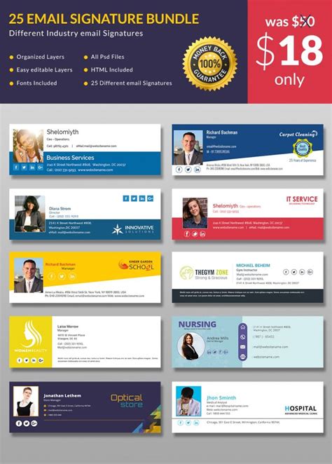 10 Free Email Signature Templates In One PSD - Resume Samples