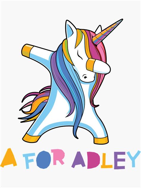 "a for adley " Sticker for Sale by CandyBowsuk | Redbubble