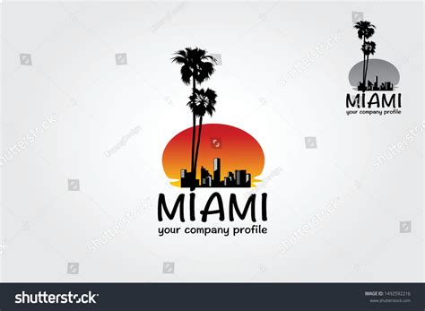 Miami Beach Vector Logo Illustration Classic Stock Vector (Royalty Free ...