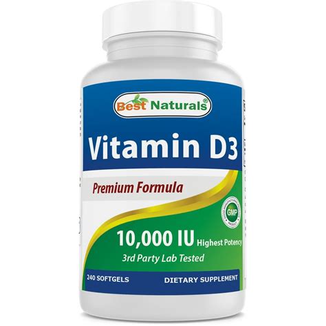 Best Naturals Vitamin D3 10000 IU 240 Softgels - Walmart.com - Walmart.com