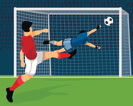 Football Player Scores Goal Stock Illustration - Download Image Now ...