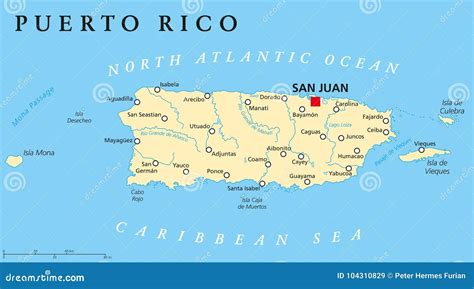 Puerto Rico Political Map stock illustration. Illustration of capital ...