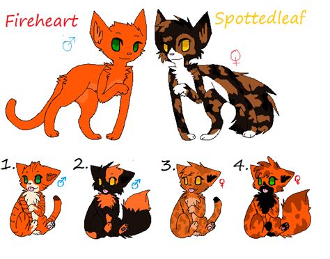 Fireheart x Spottedleaf kits (Closed) by Sukida-Adopts on DeviantArt