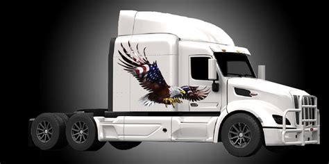 Car & Truck Graphics Decals Semi Trailer Decals Bald Eagle American Flag Truck Vinyl Graphics ...