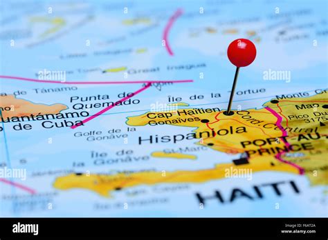 Cap haitien pinned on map america hi-res stock photography and images ...