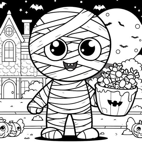 Halloween Cute Mummy coloring page - Download, Print or Color Online for Free