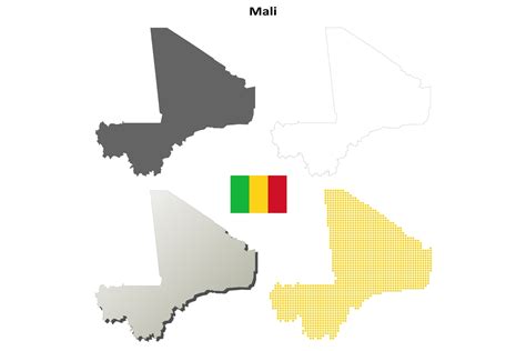 Mali Outline Map Set Illustration par davidzydd · Creative Fabrica