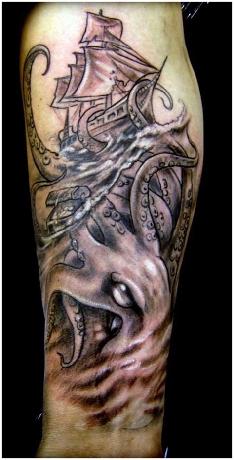 51 Kraken Attractive Shoulder Tattoos