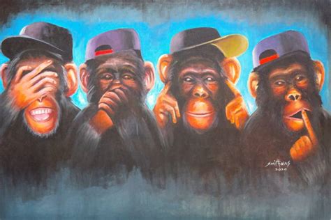 See no Evil, Speak no Evil,Hear no Evil,Do no Evil Painting by Smith Olaoluwa | Saatchi Art