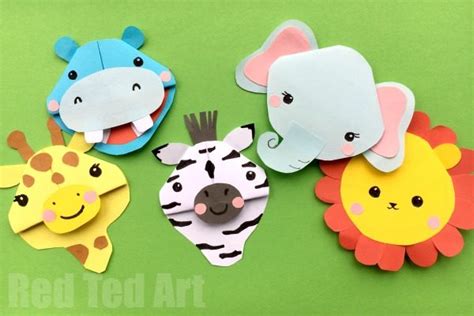 Safari Animal Bookmarks - Red Ted Art - Kids Crafts