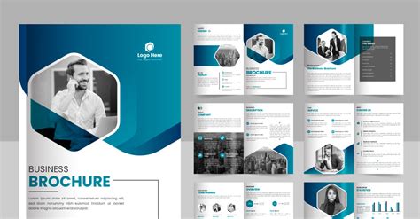 Business brochure template layout design, 12 page corporate brochure ...