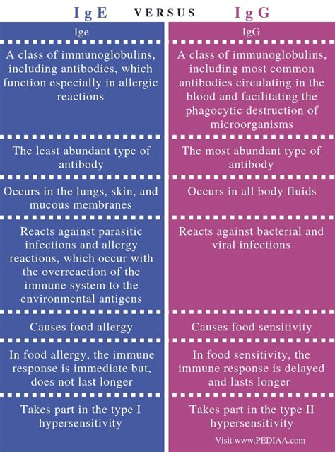 What is the Difference Between IgE and IgG - Pediaa.Com