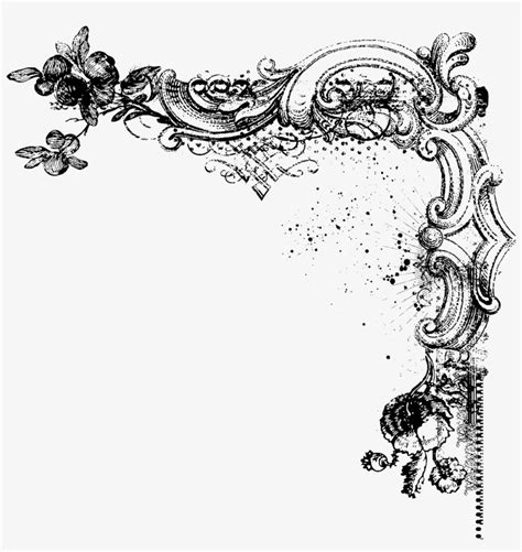 Jpg Black And White Stock Decorative Page Borders Vintage - Vintage Corner Borders Png ...