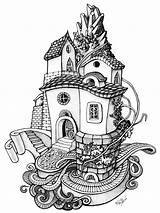 Quirky Houses coloring Pages sketch template