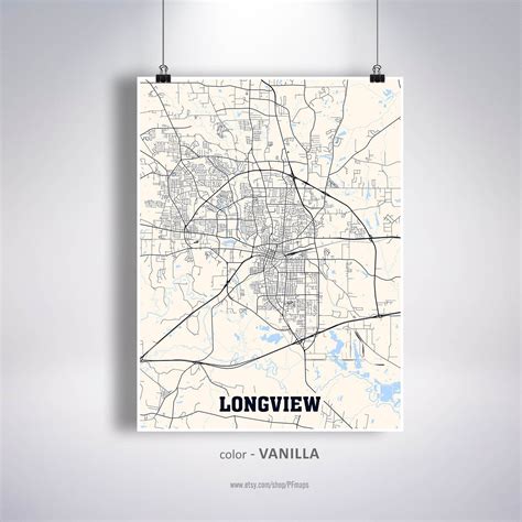 Longview Map Print Longview City Map Texas TX USA Map | Etsy