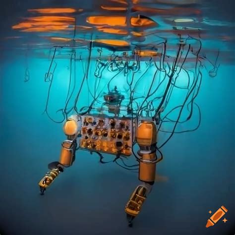 Underwater robot playing modular synthesizer