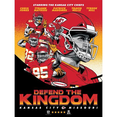 Kansas City Chiefs Phenom Gallery 18'' x 24'' Arrowhead Defend the Kingdom Serigraph Print ...