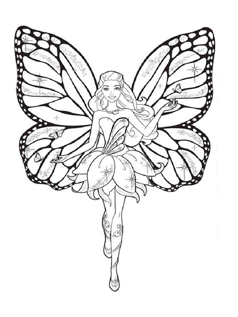 Barbie Fairy coloring pages. Download and print Barbie Fairy coloring ...