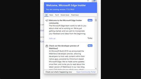 Microsoft Edge Insider Extension aggiornata in Microsoft Store