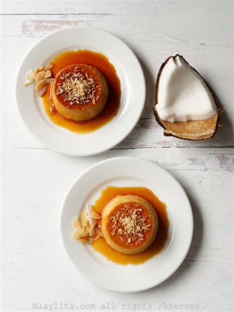 Coconut flan with orange caramel - Laylita's Recipes