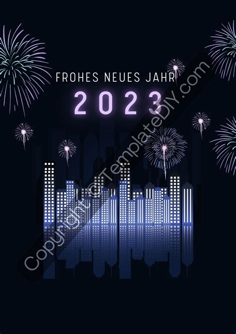 German New Year Greetings Printable Template in Pdf & Word