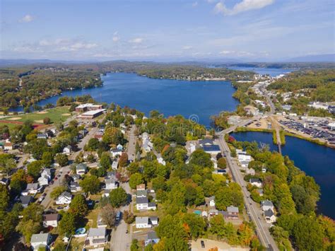 Aerial View of Laconia City, New Hampshire, USA Stock Image - Image of ...