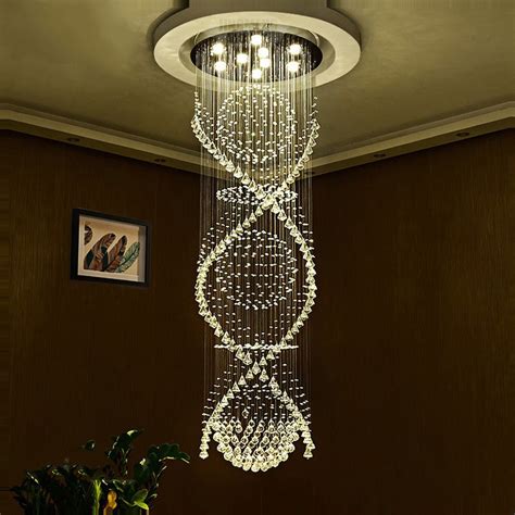 Extra Length Meter Modern LED Crystal Ceiling Pendant Light Indoor ...