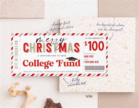 Christmas College Fund Template, 529 College Savings Plan Contribution ...