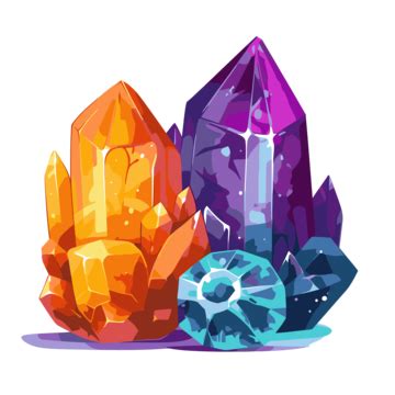 Crystal Clipart Several Gemstones And Crystals Cartoon Vector, Crystal, Clipart, Cartoon PNG and ...