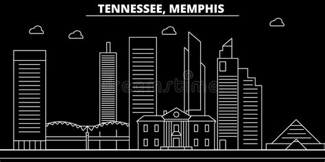 Memphis Skyline Silhouette Stock Illustrations – 155 Memphis Skyline ...