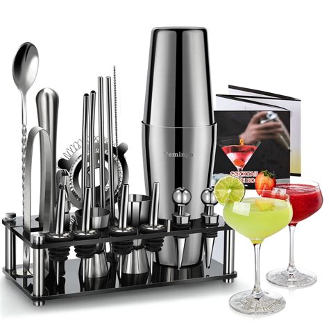 Vemingo 20-Piece 750ml Stainless Steel Cocktail Set with Boston Shaker ...